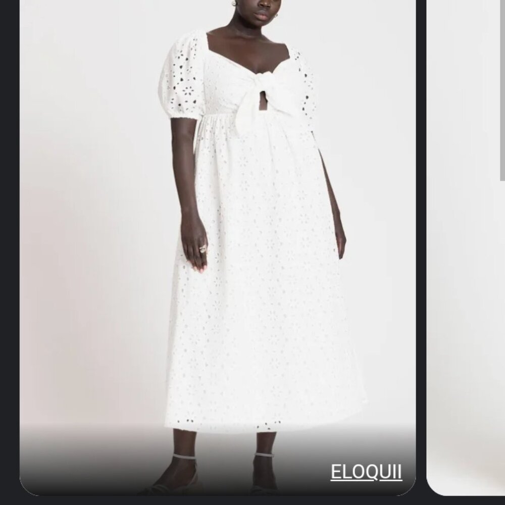 Eloqui Women's Plus Size White Dress